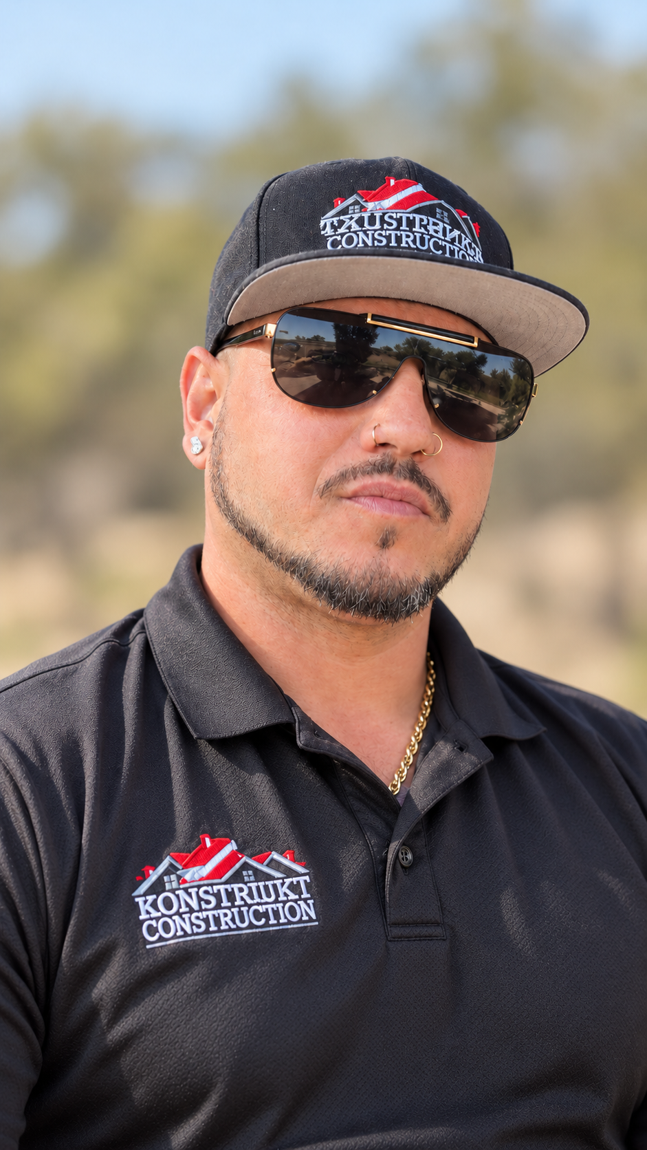Manuel Cdebaca Jr., owner of Konstrukt Construction, wearing the Konstrukt Construction shirt and cap
